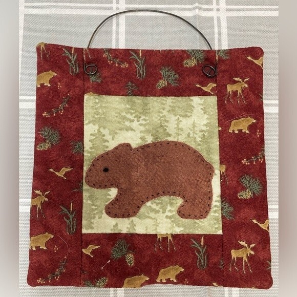 Quilt Block Wall Decor Country Farmhouse Patchwork Bear Rabbit Ladybug Sunflower - Picture 6 of 8